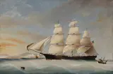 American School, The American Clipper Pam Flush off the White Cliffs of Dover-, Oil on canvas