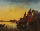 Charles Cousin, The Grand Canal, Venice, Oil on canvas