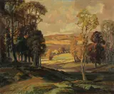 John Wilson, Evening in the Lake District, Oil on canvas