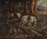 Thomas Dalton Beaumont, Quail at Point-, Oil on canvas