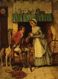 Edward Percy Moran, An Interior American Colonial Scene