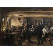 Carl Carlsen, A Musical Interlude at an Inn, 1881, oil on canvas