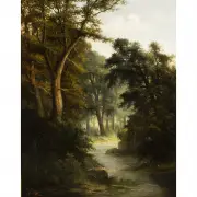 Ada Stone, Forest Landscape by a Stream, oil on canvas