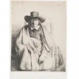 Clement de Jonghe, Printseller by Rembrandt Harmensz van Rijn, 1651, etching, sold Apr 2023