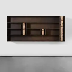 Andrea Branzi, “Tree 4” wall-mounted shelving unit, circa 2010, Patinated aluminum, birch