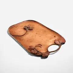 Unique tray by Claude Lalanne, circa 1990, Patinated copper, galvanized copper, sold Dec 2023