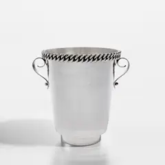 Champagne bucket by Jean Desprès, circa 1955, Silver-plated metal, sold Dec 2023