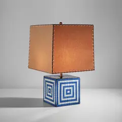 Marcel Coard, Rare table lamp, from the Marcelle and Paul Cocteau residence, Champgault, France, circa 1928, Mirrored glass mosaic, paper shade