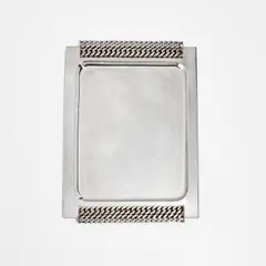 Jean Desprès, Tray, circa 1960, Silver-plated metal