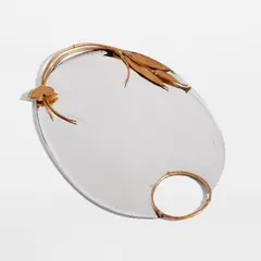 Tray by Claude Lalanne, 1980s, Silver-plated metal, gilt bronze, sold Dec 2023