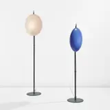 Gio Ponti, Pair of "Luna" floor lamps, designed for Villa Arreaza, Caracas, Venezuela, circa 1954, Painted metal, painted aluminum, acrylic