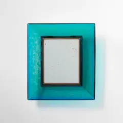 Mirror, model no. 30 by Carlo Scarpa, circa 1937, Iridato glass, mirrored glass, brass, sold Dec 2023