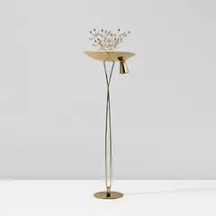 Paavo Tynell, Floor lamp, model no. 10506, circa 1955, Brass, brass-plated steel