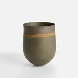 Jennifer Lee, "Dark, metallic haloed ochre bands"