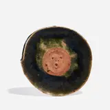 "Face Dish" by Isamu Noguchi, 1952, Shigaraki stoneware with oribe glaze, sold Dec 2023