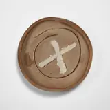 "Plate #3" by Peter Voulkos, 1978, Glazed stoneware, porcelain, slip, sold Dec 2023