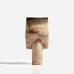 "Spade" form by Hans Coper, circa 1967, Stoneware, layered porcelain slips and engobes over a textured and incised body, sold Dec 2023