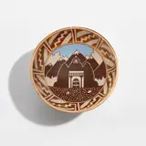 Diego Romero, "Untitled Landscape" bowl, 2003, Painted and gold leaf-applied earthenware