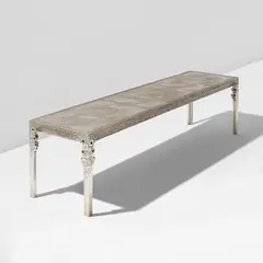 "Banc Anneaux" by Ingrid Donat, 2022, Bronze with silver patina, sold Dec 2023