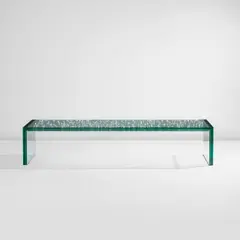 "LED Bench" by Ingo Maurer, designed 2002, Glass, LED lights, sold Dec 2023
