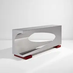 Hervé van der Straeten, "Console Piercing N° 358", 2006, Stainless steel, lacquered wood
