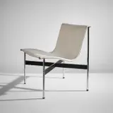 Side chair, model no. 1-LC by Ross Littell and Douglas Kelley William Katavolos, circa 1953, Chromium-plated steel, painted steel, leather, plastic, sold Feb 2022