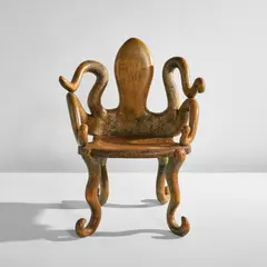Alan Siegel, "Octopus" armchair, 1982, Carved oak