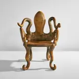 Alan Siegel, "Octopus" armchair, 1982, Carved oak