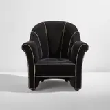 Josef Hoffmann, "Haus Koller" armchair, designed circa 1912, later manufacture, Painted wood, velvet upholstery