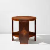 Gio Ponti, Side table with extendable leaves, from the "Domus Nova" series, circa 1928, Burl walnut-veneered wood with burl olive wood marquetry