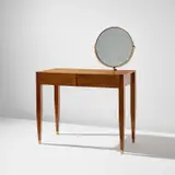 Gio Ponti, Dressing table, designed for the Hotel Royal, Naples, circa 1956, Oak, oak-veneered wood, brass, mirrored glass