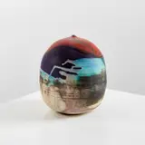 "Closed Form (Ocean Edge)" by Toshiko Takaezu, circa 1995, Glazed porcelain, sold Jun 2022