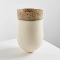 Jennifer Lee, "Pale, haloed band, speckled rim" vessel, 1997, Stoneware, oxides