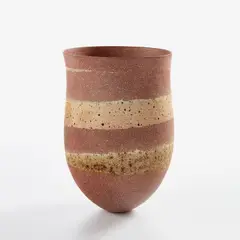 Jennifer Lee, "Dusky banded" vessel, 1992, Stoneware, oxides