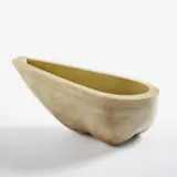 Nicholas Rena, Asymmetric bowl, 1999, Press-molded and waxed earthenware infused with inks