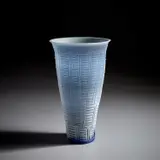 Rudolf Staffel, "Light Gatherer", 1980s, Unglazed porcelain with cobalt oxide, wheel-thrown and incised