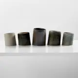 Jane Hamlyn, Five vessels, from the "Empty Vessel" series, 2006, Salt-glazed stoneware