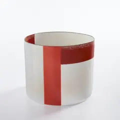 Cylinder by Bodil Manz, circa 2001, Slipcast and transfer-printed porcelain, sold Jun 2022