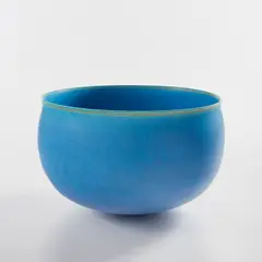 Alev Ebüzziya Siesbye, Large bowl, 1990s, Stoneware, turquoise glaze, unglazed band