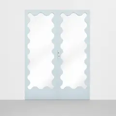Pair of doors by Jean Royere, 1950s, Painted wood, lacquered and gilt wood, mirrored glass, chromium-plated metal, sold Jul 2022