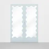 Jean Royere, Pair of doors, 1950s, Painted wood, lacquered and gilt wood, mirrored glass, chromium-plated metal