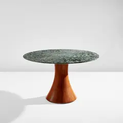Occasional table by Paolo Buffa, circa 1952, Verdi Alpi marble, walnut, sold Jul 2022
