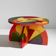 Small table by Giacomo Balla, designed 1920, produced circa 1980, Painted wood, sold Jul 2022
