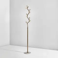 Floor lamp, model no. 1034 by Gino Sarfatti, circa 1946, Brass, painted aluminum, marble, sold Dec 2022