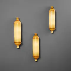 Three wall lights by Napoleone Martinuzzi, circa 1931, Incamiciato glass, nickel-plated brass, offered Dec 2022