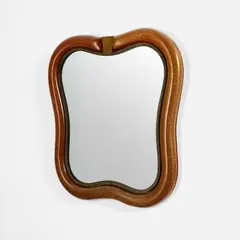 Venini, Mirror, model no. 74, circa 1939, Sommerso glass with gold leaf inclusions, mirrored glass, brass