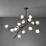 Jeff Zimmerman, Unique "Vine" ceiling light, 2011, Patinated brass, hand-blown glass