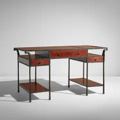 "Bureau aux Caryatides et Scarifications" by Ingrid Donat, 2002, Patinated bronze, parchment, sold Dec 2022