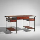Ingrid Donat, "Bureau aux Caryatides et Scarifications", 2002, Patinated bronze, parchment