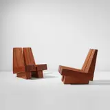 Zanini de Zanine Caldas, Pair of "Vazada" chairs, 2014, Reclaimed Ipe
